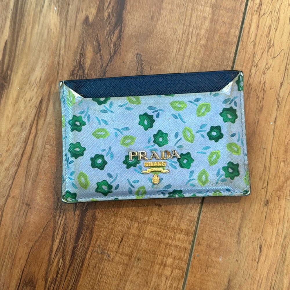 Prada floral card holder